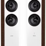 Fluance Ai81 Elite Powered 2-Way Floorstanding Tower Speakers, 150W Built-in Amplifier for 2.0 Stereo Music & Movie Listening, TV, Turntable, PC & Bluetooth – 2X RCA, Optical, Sub Out (White Walnut)