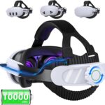 Upgraded Battery Head Strap for Meta Quest 3/3S/2 VR Headset 10000mAh Headstrap with Battery Adjustable Comfort Headstrap for Oculus Quest 3/3S/2 VR Elite Strap Replacement Accessories