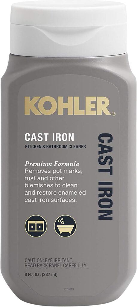 KOHLER K-23725-NA Cast Iron Cleaner, For Kitchen and Bathroom, 8 oz Bottle, Nonabrasive Cream-based Cleaner