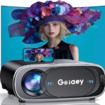 1200 ANSI 4K Projector with WiFi and Bluetooth, Auto Focus Auto Lens Cover Goiaey Outdoor Projector, Auto Keystone&50%-100% Zoom, Native 1080P Portable Smart Projector for Home and Outdoor use
