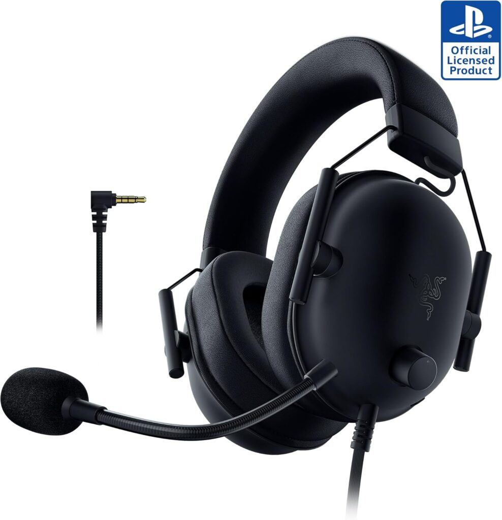 Razer BlackShark V2 X PlayStation Gaming Headset: 50mm Drivers – Cardioid Mic – Lightweight – Comfortable, Noise Isolating Earcups – for PS5, Xbox Series X, PC, Switch via 3.5 mm Audio Jack – Black