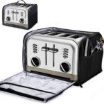 BAGSPRTIE Toaster Cover for 4 Slice Wide Slot, Full Open Dust Covers for Kitchen Appliances Compatible with Cuisinart, BELLA, Black and Decker 4 Slices, Toaster Bags with Zipper Closure (Cover Only)