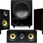 Fluance Signature HiFi Compact Surround Sound Home Theater 5.1 Channel Speaker System Including 2-Way Bookshelf, Center Channel, Rear Surround Speakers and DB10 Subwoofer – Black Ash (HF51BC)
