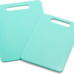 GreenLife Cutting Board Set 8×12″ & 10×14″, Extra Durable, Meal Prep, Non-Slip, Grip Handles, Crack Resistant, Dishwasher Safe, Reversible, Versatile Kitchen Essentials, Turquoise