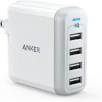 Anker Charger, 40W 4-Port USB Phone Charger with Foldable Plug, PowerPort 4 for iPhone 14/Pro/Pro Max/13/12, iPad Pro/Air/Mini, Galaxy S23/S22/S21, Note 20 Ultra, LG, Nexus, HTC, and More