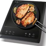 1700W Portable Induction Cooktop,Electric Induction Cooker and Burner,Countertop Hot Plate with 10-Level Adjustment,3-Hour Timer,Smart Touch Cooktop,and Safety Lock Feature,Black