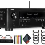 Denon AVR-S970H 7.2-Channel Network A/V Receiver Bundle Including: Surge Protector, 3X RCA Cable, 6X HDMI Cable, 2X Auxiliary Cable, Cable Ties, Cleaning Kit, More Accessories