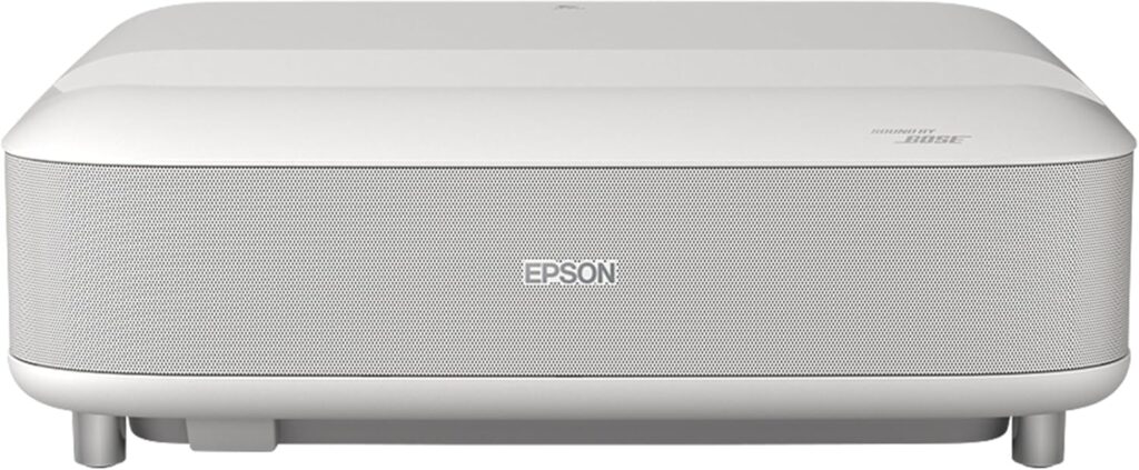 Epson Lifestudio Grand Ultra Short Throw Laser Projector, 4K PRO-UHD, Sound by Bose Technology and Epson Studio App, Built-In Google TV for Easy Streaming, Plus 3-Chip 3LCD Technology — White