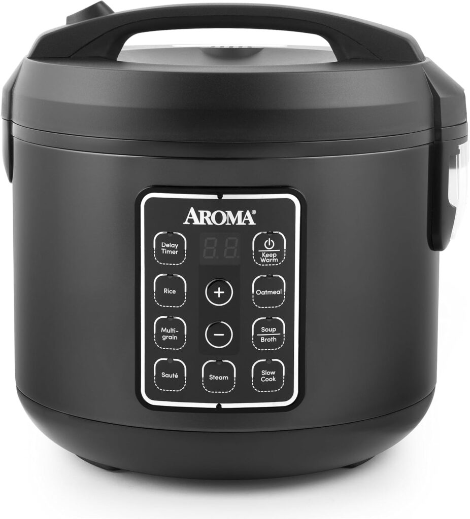AROMA® 12-Cup (Cooked) Digital Rice & Grain Multicooker (ARC-966BD), Black