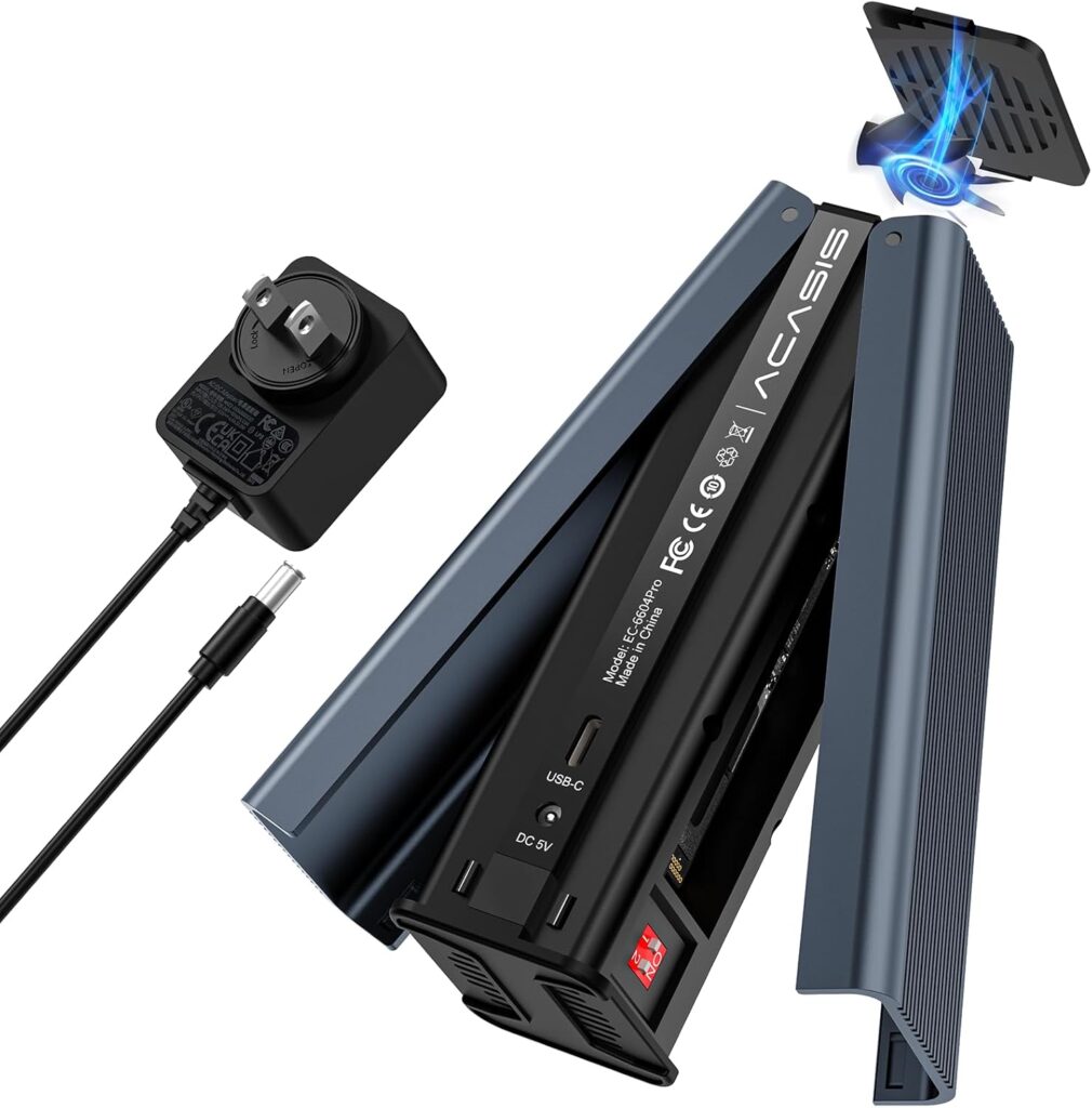 M.2 NVMe SSD Cloner, Dual-Bay Offline Duplicator with Cooling Fan, USB C to M.2 Cloner, Pcle Size 2230/2242/2260/2280 Compatible (Grey)