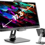 ROADOM Tablet Stand, Adjustable 360° Swivel Bracket, 180° Tiltable Clamp,Foldable Tablet Holder for 4.7-17.3” iPhone/iPad/Tablet/Portable Monitor, Aluminum Alloy, Black