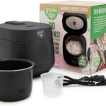 GreenLife Digital Rice Cooker, 2-Cups Uncooked/4-Cups Cooked, Removable Nonstick Ceramic PFAS-Free Pot, One-Touch Presets, Oats, Quinoa, Brown Rice, Auto Keep Warm, Fuzzy Logic Tech, 1.5QT, Black