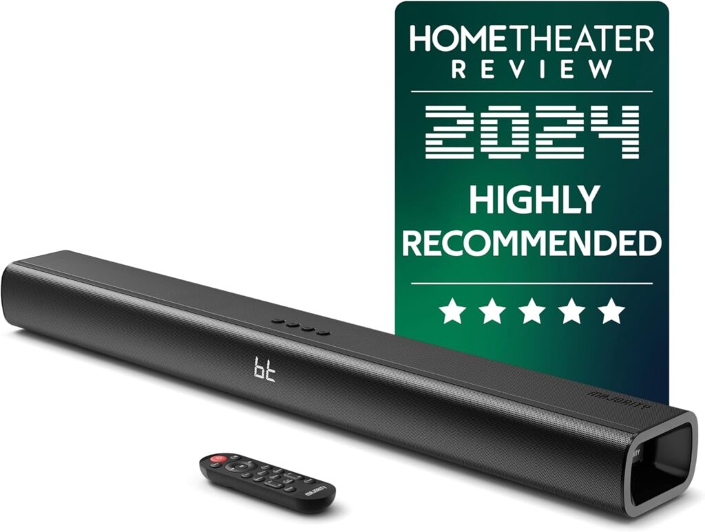 Majority 140W Bluetooth Sound Bar for Smart TV | 31″ 2.1 Wireless Soundbar for TV with 3D Sound | TV Speakers Sound Bar with Built in Subwoofer | HDMI, AUX, Optical Compatible Mini Soundbar Naga 80