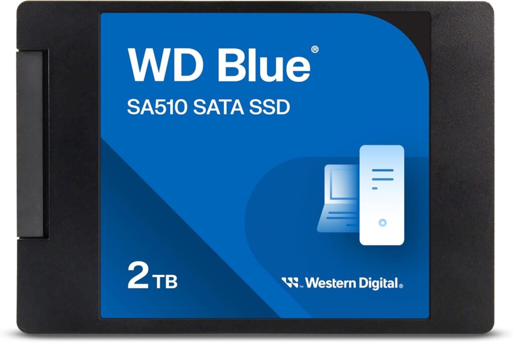 Western Digital 2TB WD Blue SA510 SATA Internal Solid State Drive SSD – SATA III 6 Gb/s, 2.5″/7mm, Up to 560 MB/s – WDS200T3B0A