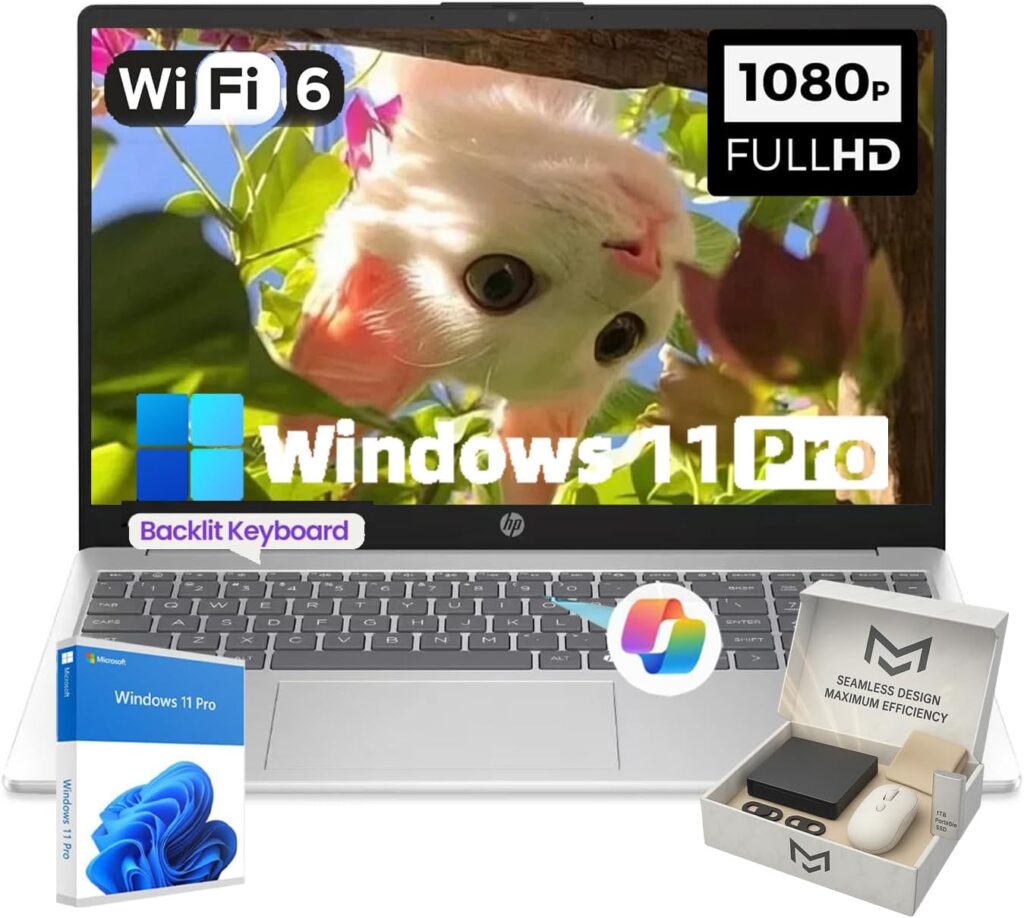 HP Touchscreen Laptop for Business – Intel i7-1355U(10-Core) • 15.6″ FHD(1920x 1080) IPS • Intel Iris Xe Graphics • Windows 11 Pro • Copilot+ PC • Wi-Fi 6 • Bluetooth • 64GB RAM • 8TB SSD