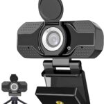 4K 2K 1080P HD Webcam with Microphone, Noise Cancellation, Privacy Cover, Wide-Angle Lens, Auto Light Correction, Plug & Play USB Webcam for Laptop, Desktop, PC, Zoom, Skype, Stream