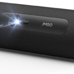 JMGO PicoFlix Bottle Rotating Gimbal Projector, 4.5hrs Battery, Smart Mini Portable Outdoor Projector with Google TV Netflix, 1080P, 420 ISO Lumens, Auto Focus, HDR10, Blu-ray 3D, 10W Dolby for Party