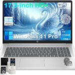 HP 17 Laptop Computer for Business, 64GB RAM, 2TB SSD, Intel 10-Core i5-1334U, 17.3″ HD+ Anti-Glare Display, Win11 Pro, Backlit Keyboard, Fingerprint, Numeric Keypad, 720p HD Camera, w/Accessories