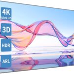 Projector Screen, Paris Rhône 100” 4K Ultra HD 16:9 Ambient Light Rejecting Fixed Frame ALR Projector Screen, Ceiling Light Rejecting Projection Screen for Ultra-Short Throw Projectors