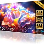 NothingProjector Projector Screen ALR, Fresnel 120 inch, Ambient Ceiling Light Rejecting, 1.2 Gain, 4K Ultra HD Fixed Frame 16:9, On Wall Mount Projection Screen for Ultra Short Throw Projectors