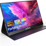 InnoView Portable Monitor, 15.6 Inch FHD 1080P HDMI USB C Second External Monitor for Laptop, Desktop, MacBook, Phones, Tablet, PS5/4, Xbox, Switch, Built-in Speaker with Protective Case