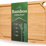 Kitsure Bamboo Cutting Board – Multi-Sizes Wooden Cutting Boards for Kitchen, Convenient Kitchen Essentials with Deep Juice Grooves, Natural Cutting Board for Chopping & Serving, 15.0″ x 10.0″