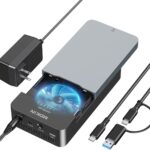 Dual-Bay Offline Clone Tool-Free NVMe M.2 SSD Enclosure 40Gbps USB4 with Cooling Fan, Compatible with MacBook M4/Pro/Max, Mac Mini, Supports NVMe PCIe Size 2230/2242/2260/2280 (Up to 8TB)