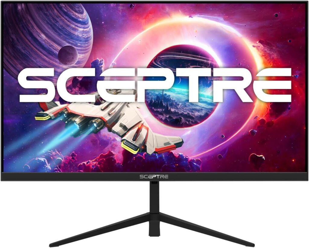 Sceptre 27-inch Gaming Monitor 165Hz 144Hz 1ms AMD FreeSync Premium HDMI DisplayPort Build-in Speakers, 99% sRGB Machine Black (E275B-FWD168 Series)