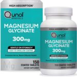 Qunol Magnesium Glycinate 300mg, 100% Glycinate Chelated Magnesium Supplement, 150ct Tablets