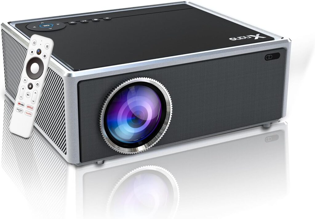 【Netflix Officially Licensed & 8K/4K Video Decode Support & Auto Focus】 Projector with 5G WiFi Bluetooth, 1000ANSI Native 1080p Movie Projector with Dolby, Built-in Youtube, Prime Video, Disney+ Apps