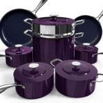 Nuwave Lux 13pc Forged Lightweight Cookware Set PFAS Free, Healthy G10 Duralon Ceramic Coating, Ultra Non-Stick, Stay-Cool Handles, Works on All Cooktops & Induction Ready