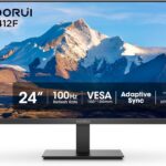 KOORUI 24-inch Computer Monitor Full HD 1920 x 1080p 100Hz VA Display 3000:1 Contrast Ratio with HDMI VGA, Three-Sided Slim Bezels, 100 x 100 mm VESA Mountable, Ergonomic Tilt, Black