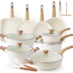 SENSARTE Ceramic Cookware Sets, Pots and Pans Set Non stick, Non toxic Healthy Induction Cookware, 26 Pcs Nonstick Kitchen Cooking Set, w/Frying Pans Set, Saucepans Set