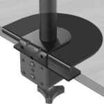 VIVO Steel Reinforcement Bracket Mount Plate for Thin, Glass, and Other Fragile Table Top Surfaces, Compatible with Most Monitor Stand C-Clamp Installations, Anti-Slip No Scratch, Black, STAND-AC01R