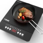 VBGK Single Burner Induction Cooktop,1800W Portable Induction Cooktop,110V Hot Plate with LCD Sensor Touch, 7 Temp Levels up to 518°F, Safety Lock, 4-Hour Timer, 9 Heat-Resistant Cooking