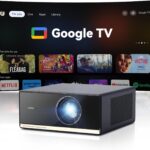 Wanbo X5 Pro Google TV Projector 4K Supported, 1100 ANSI Smart Projector with WiFi and Bluetooth, Outdoor & Home Movie Proyector, Auto Focus & Keystone, HDMI 2.0, Voice Control, HDR10 (2025 Upgraded)