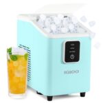 Igloo Self-Cleaning Countertop Ice Maker – Compact and Portable – Creates 26 lbs. Per Day, 8 Pieces Ready Every 7-8 Minutes – Includes Ice Scoop and Basket – Aqua