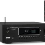 Pyle 1000W Bluetooth Home Theater Receiver – 5.2 Channel Surround Sound Stereo Amplifier System with 4K Ultra HD, 3D Video & Blu-Ray Video Pass-Through Supports, HDMI/MP3/USB/AM/FM Radio – Pyle, Black