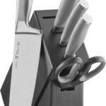 Henckels International Modernist 6-pc Knife Block Set | Paring Knife, Serrated Utility Knife, Utility Knife, Chef’s Knife & Kitchen Shears