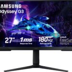 Samsung 27-Inch Odyssey G3 (G30D) Series FHD Gaming Monitor, 1ms, 180Hz, AMD FreeSync, Adjustable Stand, Black Equalizer, Virtual Aim Point, Eye Saver Mode, Flicker-Free, LS27DG302ENXZA