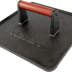 Cuisinart XL Cast Iron Grill Press, 10″ x 10″ Heavy-Duty Nonstick Smash Burger Steak Press with Wooden Handle, Perfect Grill Accessory Ideal for Grilling, Paninis, and BBQs