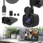 Webcam 4K Eye Center Cam Middle Autofocus Flexible Gooseneck Arm Center Camera Noise-Canceling Mic, USB Plug-and-Play & Privacy CoverZoom/Teams for PC Conferencing, Home Office Work, Remote Calls