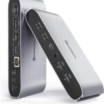 Minisopuru Displaylink Triple Display Docking Station for MacBook M1/M2/M3/M4/Windows,DisplayLink Docking Station with 2 HDMI & 2 DisplayPort,100W Charge, USB-C Data, Ethernet, Audio, 4 USBA Ports