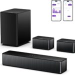 ULTIMEA 5.1 Sound Bar, 410W Dolby Atmos Surround Sound System for TV, 3D Sound Bars for Smart TV w/Subwoofer, Adjustable Surround & Bass, Home Audio w/APP Control, Poseidon D60(New 2025 Version)