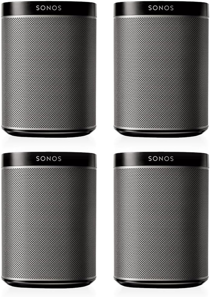Sonos PLAY:1 Multi-Room Digital Music System Bundle (4 – PLAY:1 Speakers) – Black (Renewed)