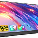 Portable Monitor 15.6 Inch 1080P USB-C HDMI Ultra-Slim Travel Monitor with Kickstand, for Laptop, PC, Mac Phone, PS, Xbox, Swich IPS Ultra-Thin Zero Frame Gaming