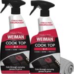 Weiman Cooktop and Stovetop Daily Cleaner Spray, Streak-Free, Non-Abrasive – 2 Pack, 22 oz with Micro Fiber Buffing Towel Included