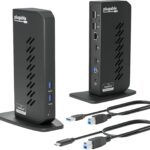 Plugable USB 3.0 and USB-C Universal Laptop Docking Station with 2 HDMI Ports for Windows, Mac (Driver Required), and ChromeOS. Gigabit Ethernet, Audio