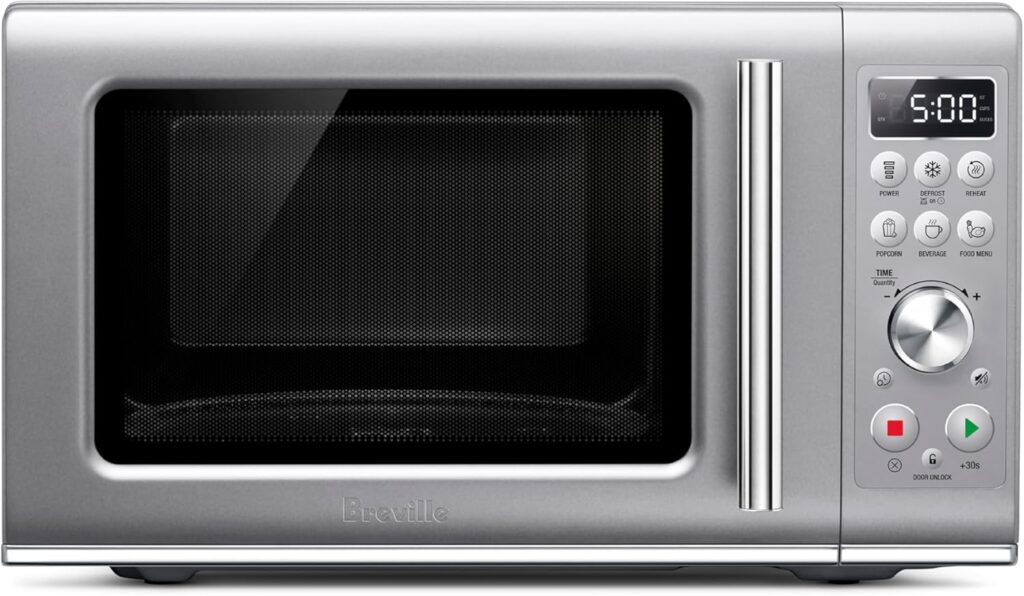 Breville BMO650SIL Compact Wave Soft Close Countertop Microwave Oven, Silver