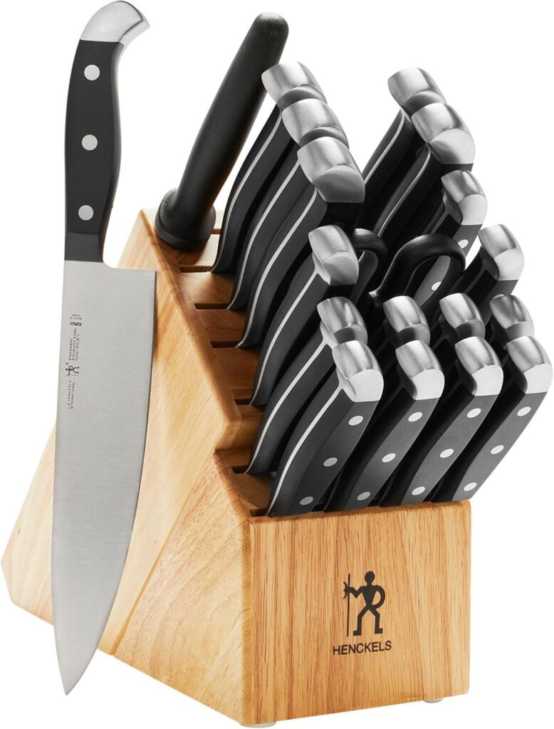 HENCKELS Statement Razor-Sharp 20-Piece Knife Set with Block, Chef Knife, Bread Knife, German Engineered Knife Informed by over 100 Years of Mastery, Natural